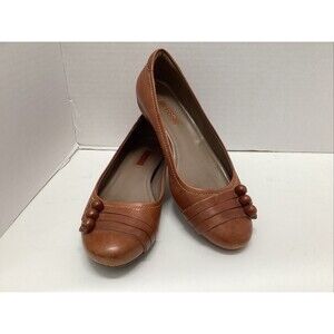 ecco keystone leather ballet flats women’s brown shoes size 39 US 8.5